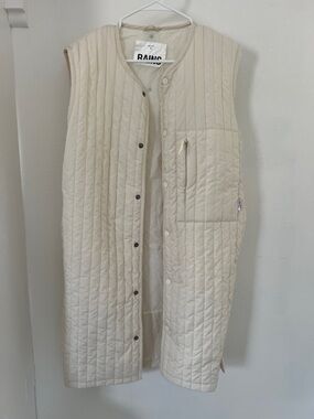 RAINS long line utility vest - outerwear layering neutral sleeveless